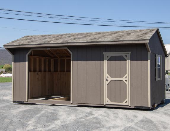 10x20 Run In Horse Barn with Tack Room