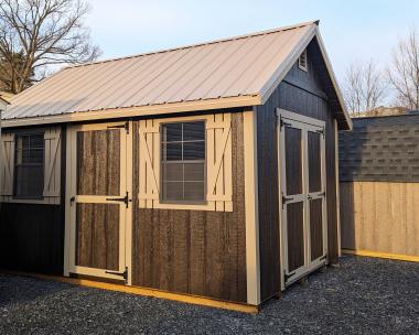 10x16 Cape Cod Ebony Polyurethane Clay Metal Roof 