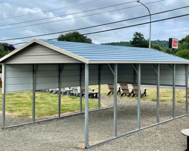 12 x 21 A Frame Style Carport with front gable closed