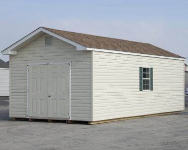 12x24 Front Entry Peak Style Storage Shed with Vinyl Siding from Pine Creek Structures