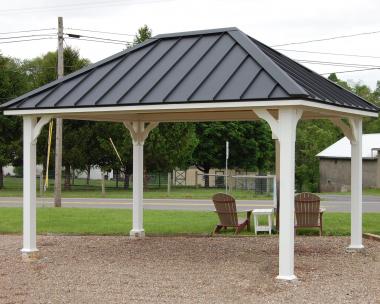 12x16 Custom Pavilion with standing seam metal roof available at Pine Creek Structures in Elizabethville (Berrysburg), PA