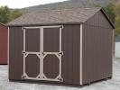 10x10 Madison Series (Economy Line) Peak Style Storage Shed with Dark Brown Siding